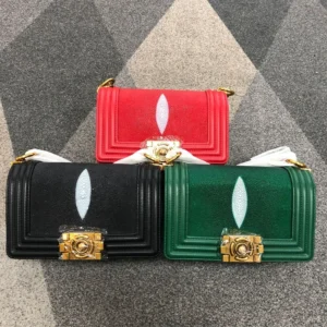 Genuine Stingray-Skin Vintage Shoulder Bag